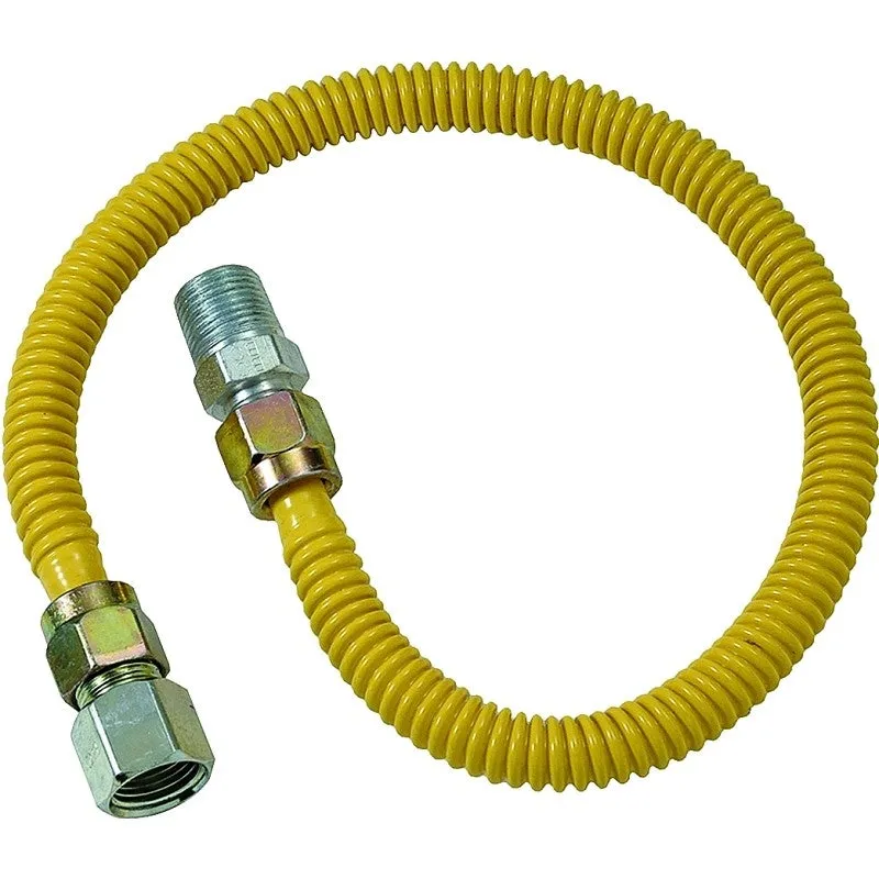 BrassCraft ProCoat Series CSSD54-18 Gas Connector, 18 in L, 1/2 x 1/2 in