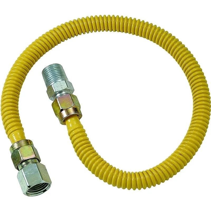 BrassCraft ProCoat Series CSSD54-30 Gas Connector, 30 in L, 1/2 x 1/2 in