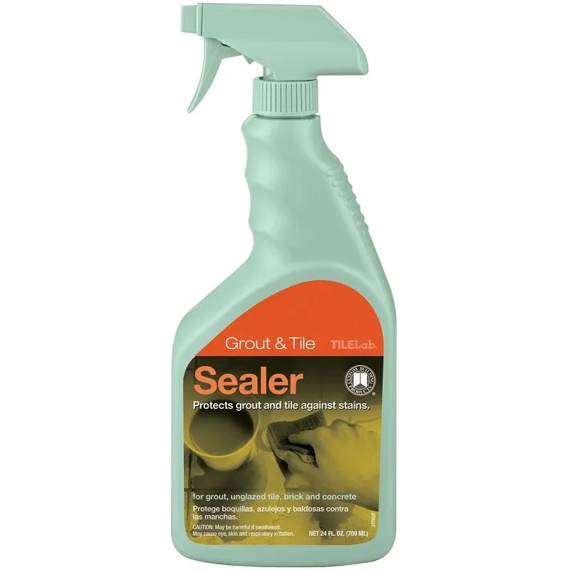 CUSTOM TileLab TLPS24Z Grout and Tile Sealer, Liquid, Clear, 24 oz, Spray Bottle