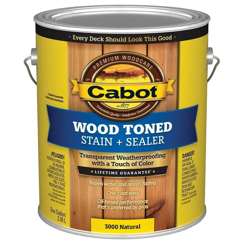 Cabot 140.0003000.007 Deck and Siding Stain, Natural, Liquid, 1 gal, Can (Pack of 4)