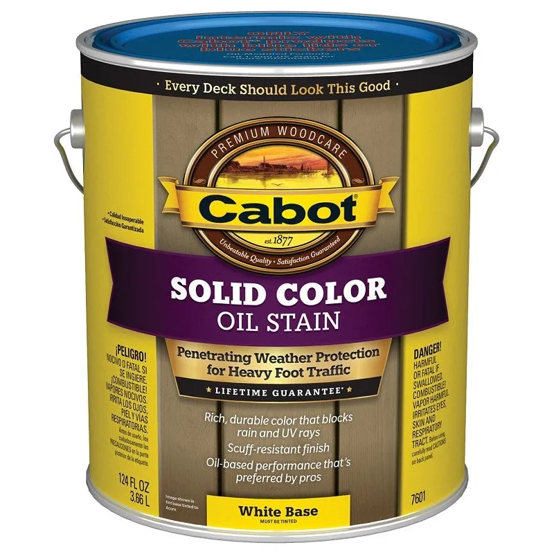 Cabot 140.0007601.007 Decking Stain, Opaque, White, Liquid, 1 gal (Pack of 4)