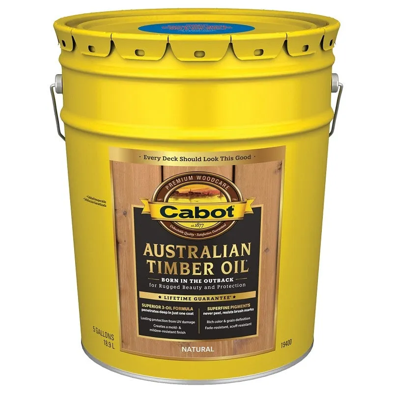 Cabot 140.0019400.008 Timber Oil, Natural, Liquid, 5 gal, Pail
