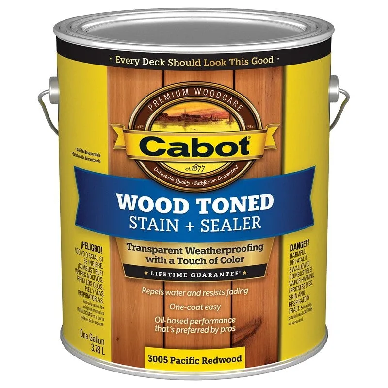Cabot 3000 Series 140.0003005.007 Deck and Siding Stain, Pacific Redwood, 1 gal (Pack of 4)