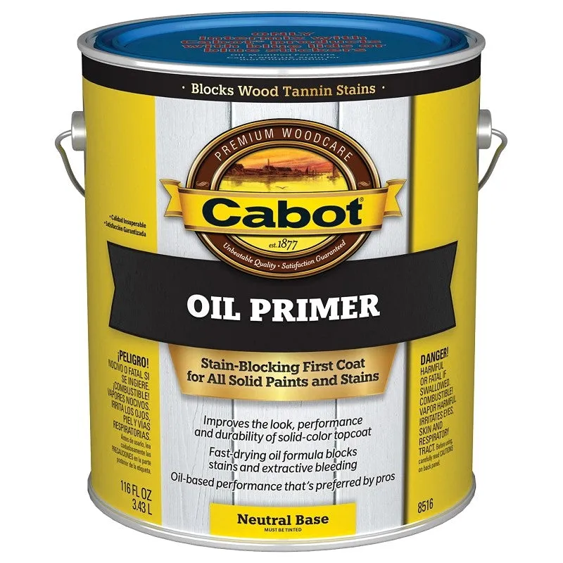 Cabot Problem-Solver 140.0008516.007 Exterior Primer, Flat, Neutral, 1 gal (Pack of 4)