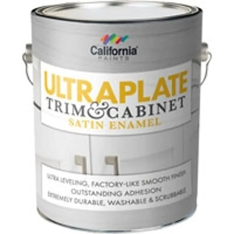 California Paints 52911-1-E Cabinet/Door and Trim Paint, Water Base, Satin Sheen, White, 1 gal, Can (Pack of 4)