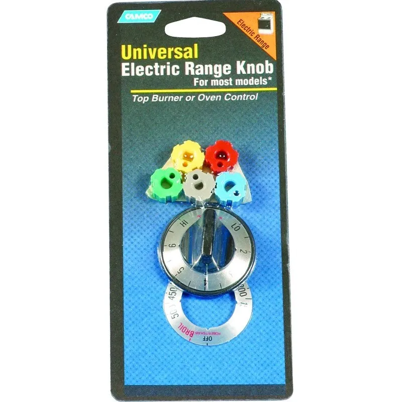 Camco USA 00913 Burner Knob Kit, Includes: (2) Peel, Adapter, Insert, Knob and Stick Overlays, Black