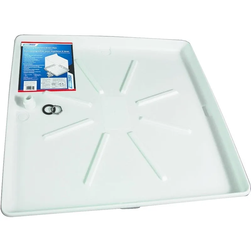 Camco USA 20752 Washing Machine Drain Pan, Polypropylene, White, Matte
