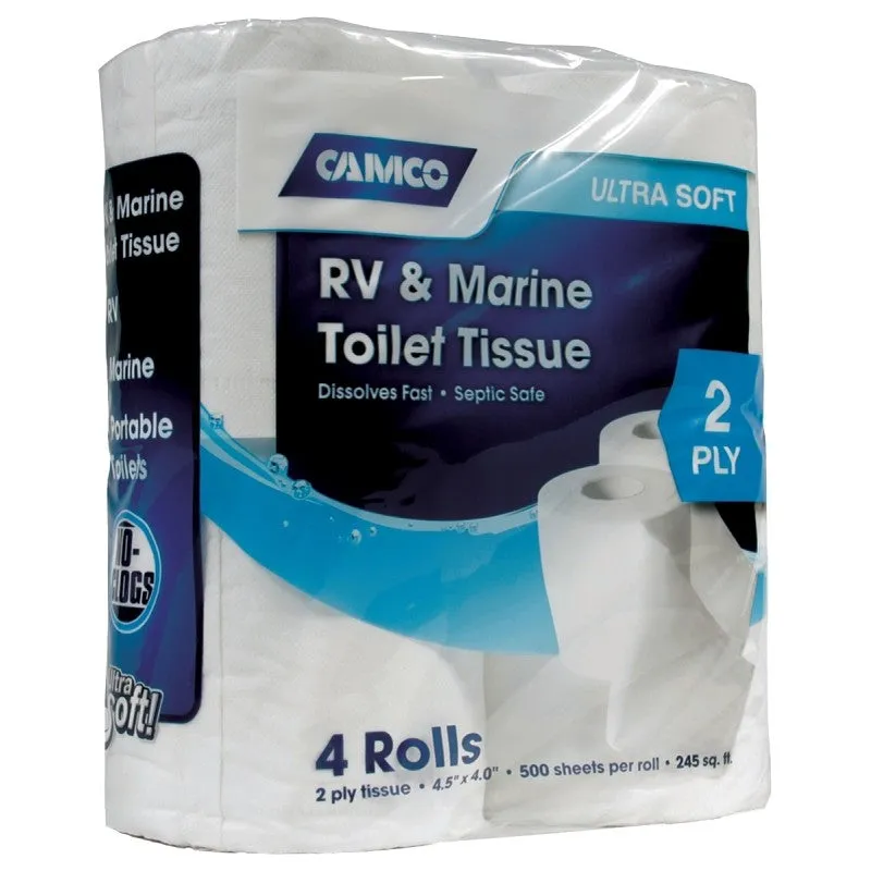 Camco USA 40274 Toilet Tissue, 2-Ply, 500 Sheets per Roll (Pack of 4)