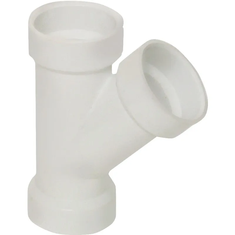 Canplas 192301L Pipe Wye, 1-1/2 in, Hub, PVC, White, SCH 40 Schedule