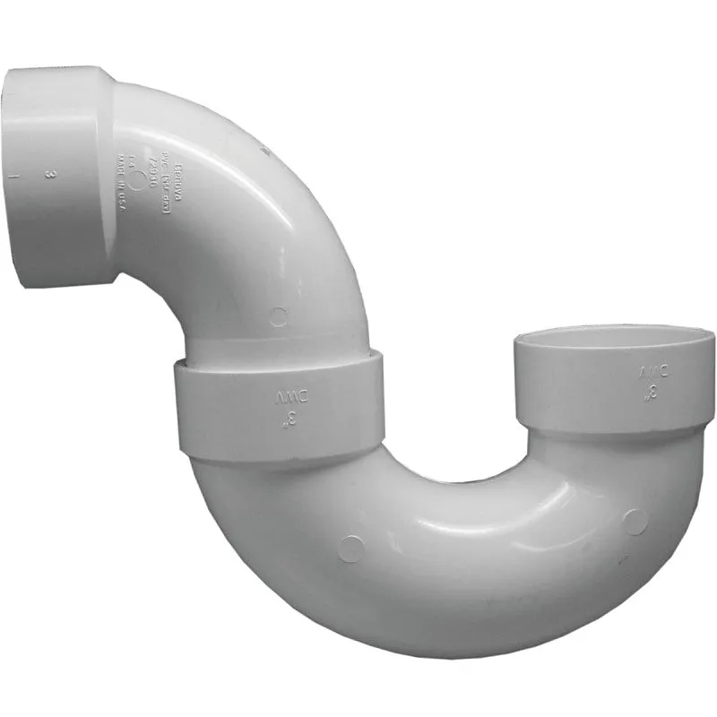 Canplas 193203 P-Trap, 3 in, Hub, PVC, White, SCH 40 Schedule