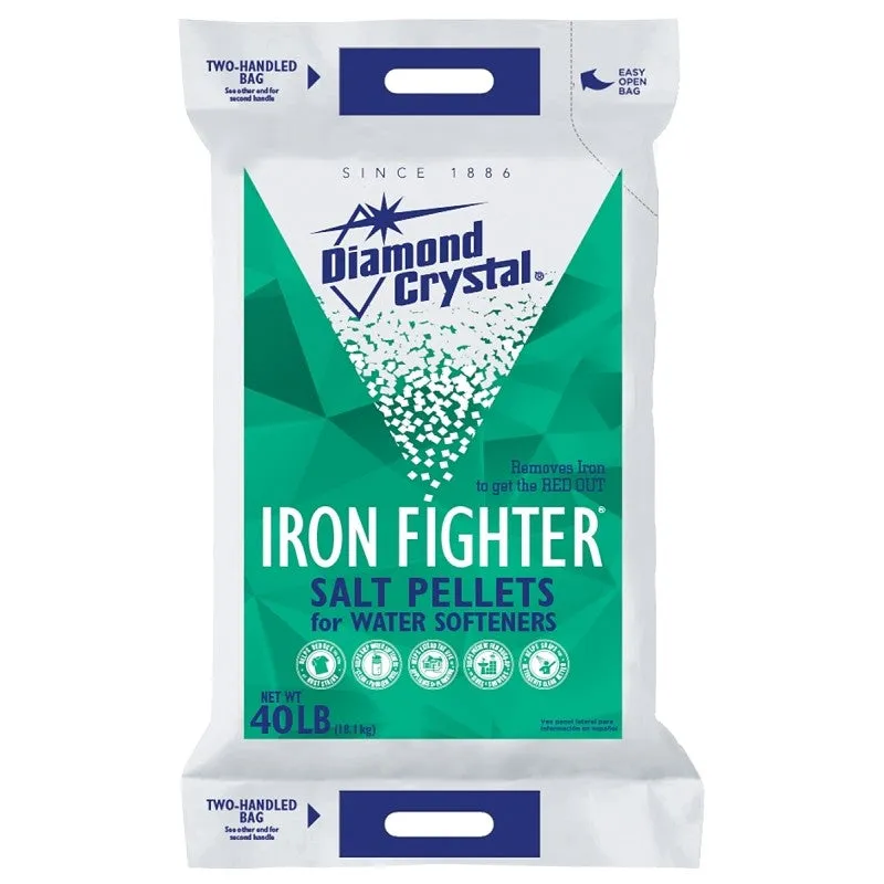 Cargill Iron Fighter 100012408 Salt Pellets, 40 lb Bag, Crystalline Solid, Halogen