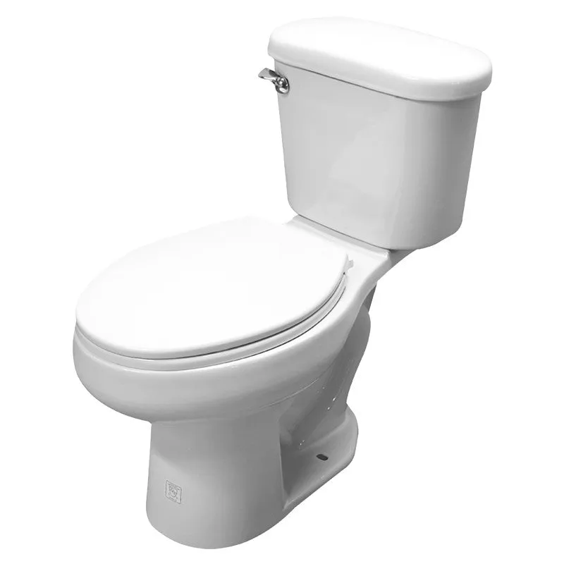 Cato J6052011120 Toilet, Elongated Bowl, 1.28 gpf Flush, 16-1/2 in H Rim, White, ADA Compliant