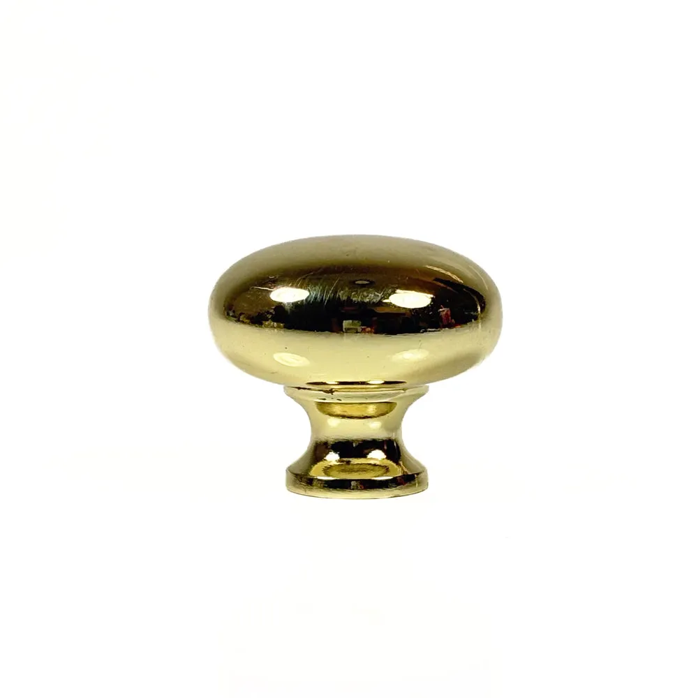 Classic Rounded Cabinet And Drawer Knobs 1-1/4 Inch Bright Brass 10 Pack (POS)