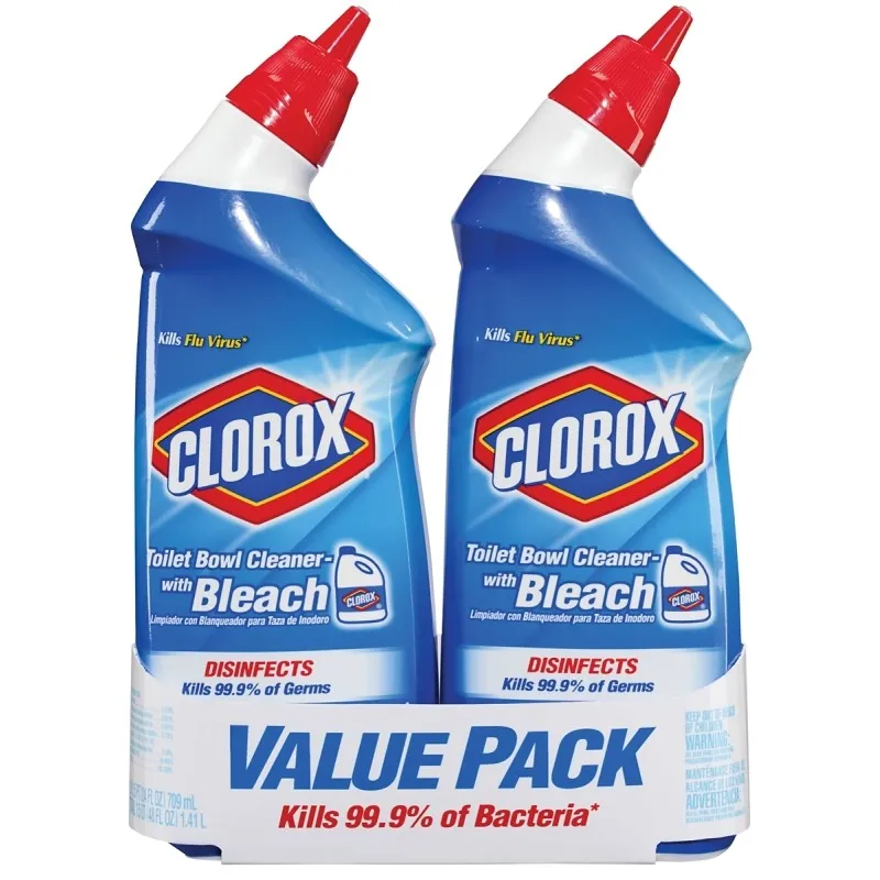 Clorox 00273 Toilet Bowl Cleaner, 24 oz, Liquid, Bleach, Crisp, Floral, Clear/Pale Green (Pack of 6)