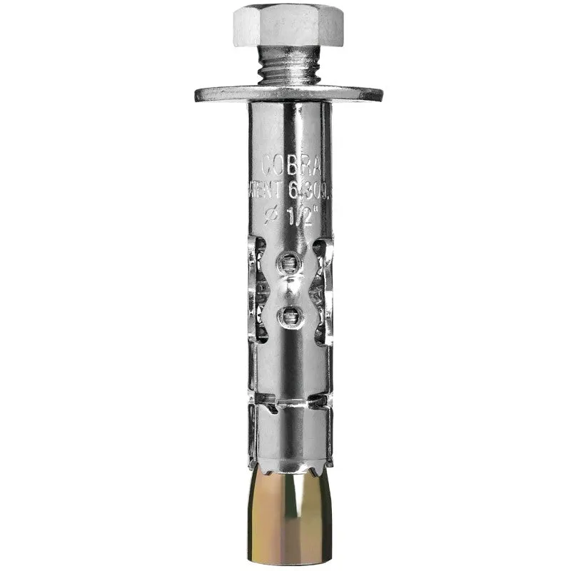 Cobra Anchors 607R Sleeve Anchor, 3/8 in Dia, 3 in L, 750 lb, Steel, Plated