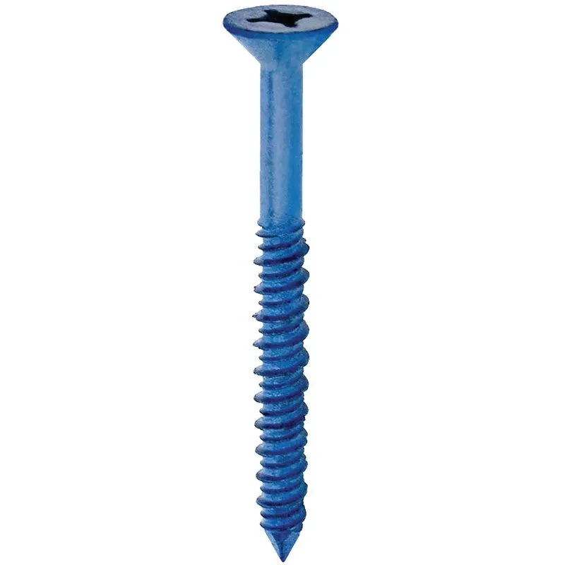 Cobra Anchors 622T Screw, 3/16 in Thread, 2-1/4 in L, Flat Head, Phillips, Robertson Drive, Steel, 100/PK