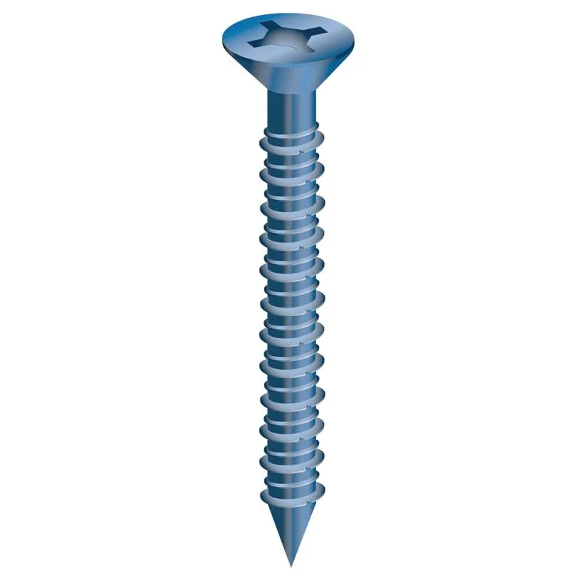 Cobra Anchors 624W Screw, 3/16 in Thread, 3-1/4 in L, Flat Head, Phillips, Robertson Drive, Steel, 10/PK