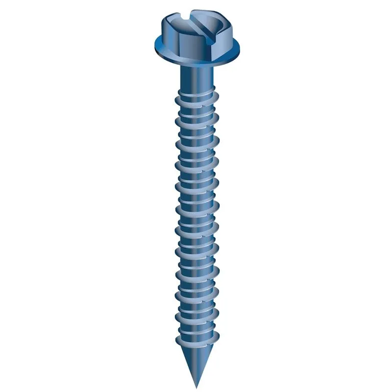 Cobra Anchors 673W Screw, 3/16 in Thread, 2-3/4 in L, Hex, Socket Drive, Steel, Fluorocarbon-Coated, 10 PK