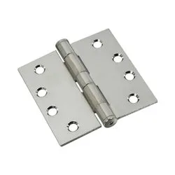 Commercial Door Hinges 4 Inch Square Corner Polished Chrome 3 Pack
