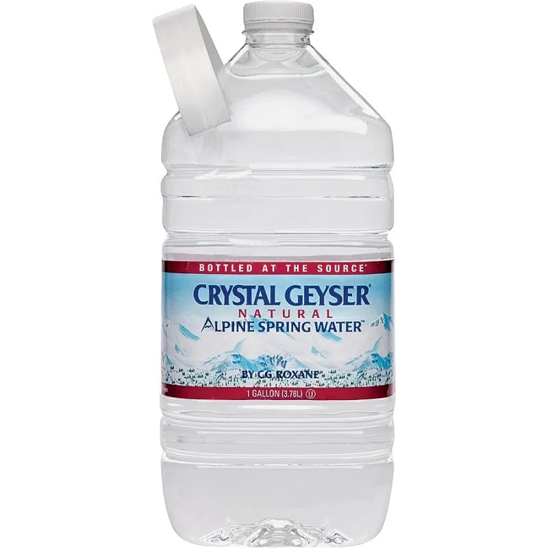 Crystal Geyser 12514-2 Bottle Water, Liquid, Spring Flavor, 1 gal Bottle (Pack of 6)