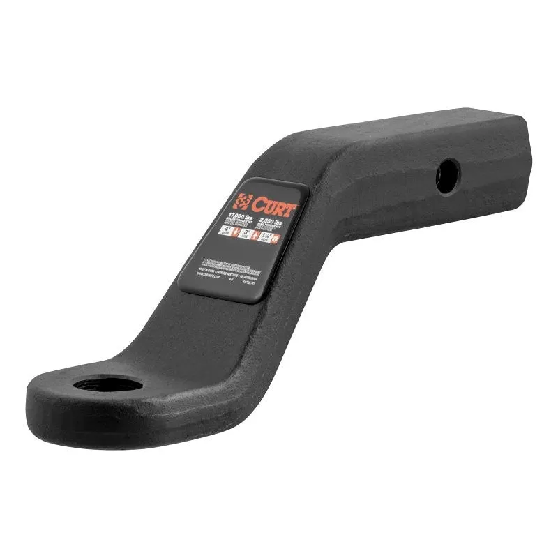 Curt 45341 Ball Mount, 8-1/2 in L, 4 in Drop, 3 in Rise, Class 5 Hitch, Steel, Carbide