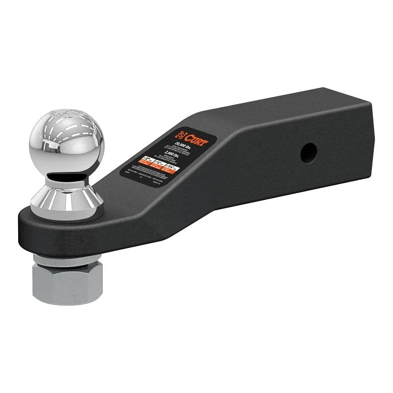 Curt 45371 Loaded Ball Mount, 2 in Drop, 2-5/16 in Dia Hitch Ball, Steel, Powder-Coated, 1/PK