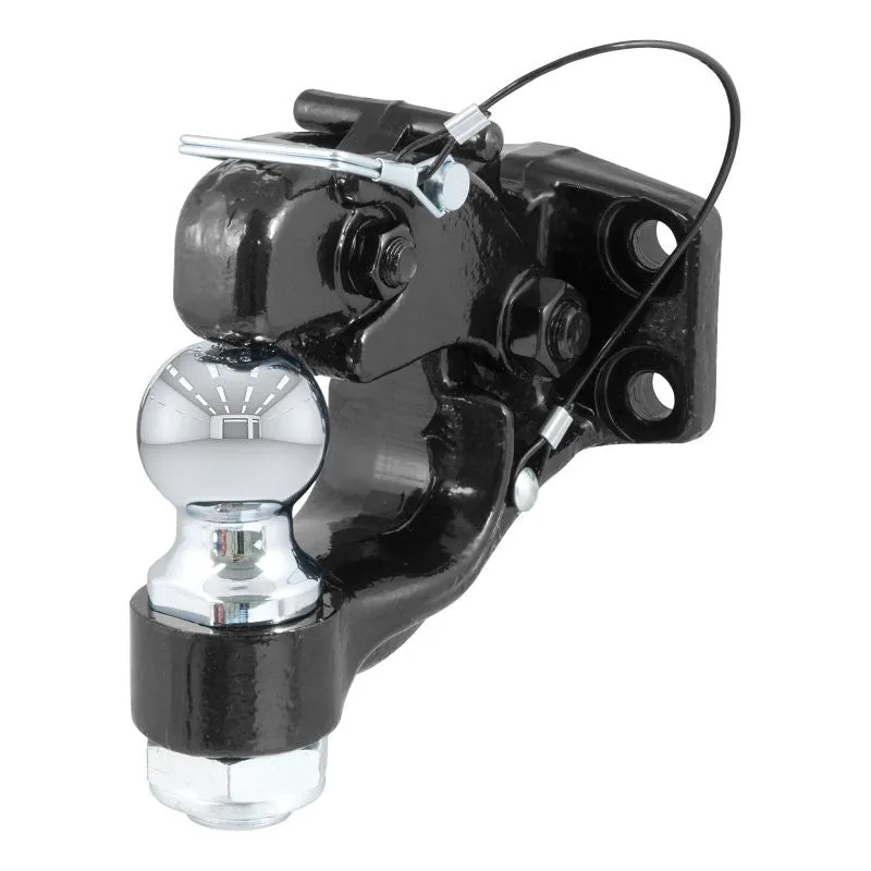 Curt 48190 Ball and Pintle Combination, 10,000 lb, 16,000 lb Working Load, Powder-Coated, 2 in Dia Eye, Steel