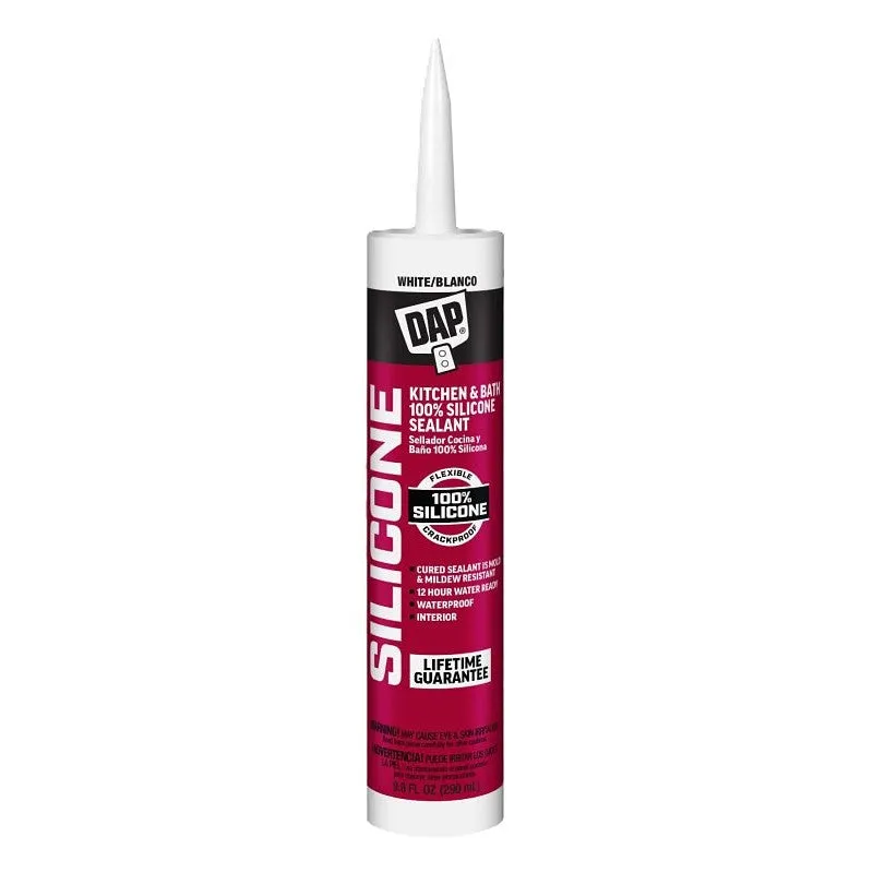 DAP 08640 Sealant, White, 24 hr Curing, -40 to 400 deg F, 9.8 oz Tube (Pack of 12)