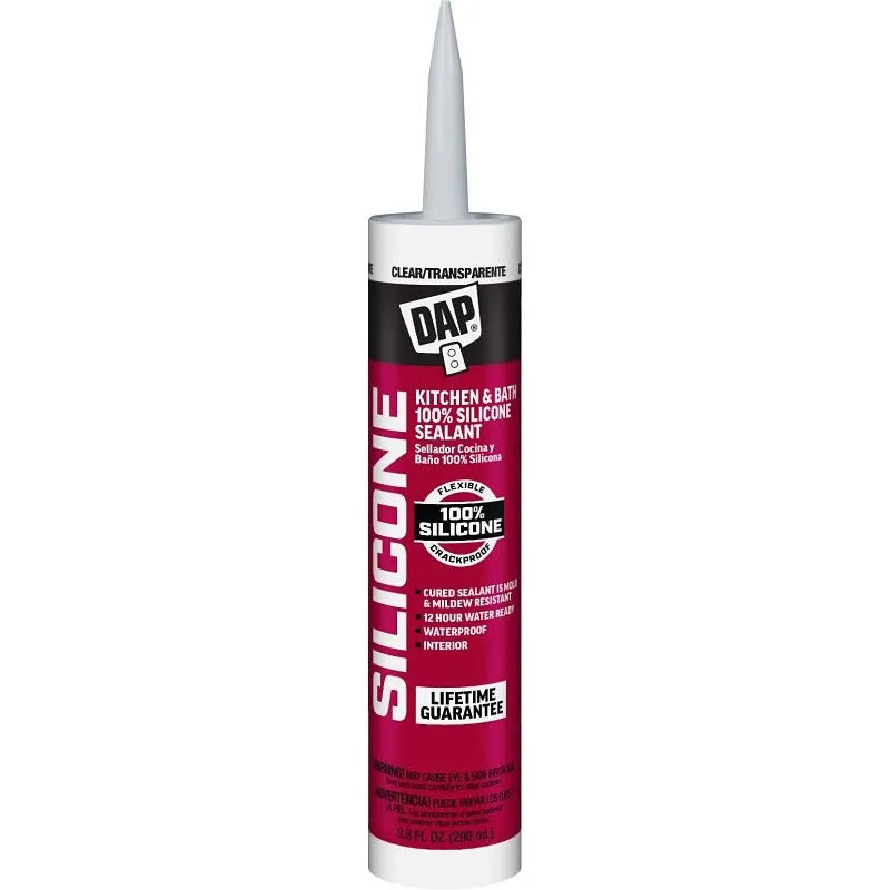 DAP 08648 Sealant, Clear, 24 hr Curing, -40 to 400 deg F, 9.8 oz Tube (Pack of 12)