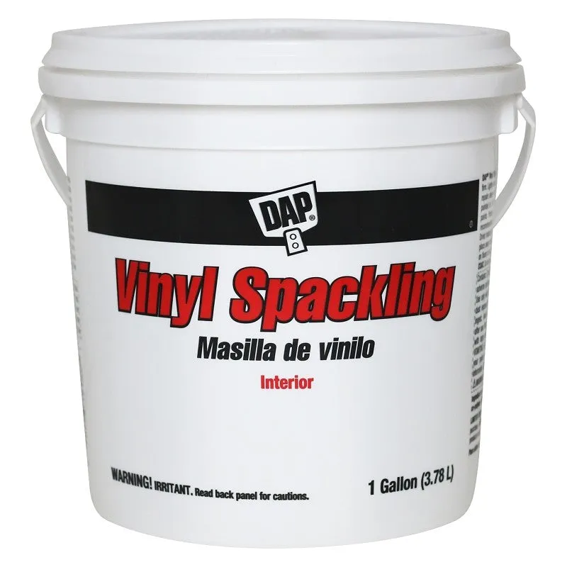 DAP 12133 Vinyl Spackling, Latex, Oil Base, White, 1 gal Tub (Pack of 2)