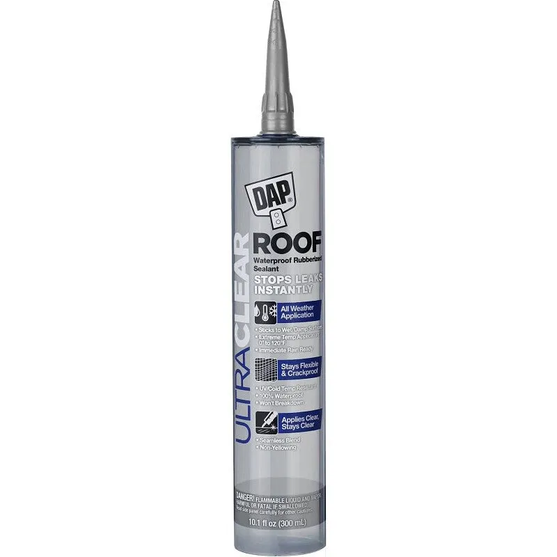 DAP 18395 Rubberized Sealant, Crystal Clear, Liquid, 10.1 fl-oz Cartridge (Pack of 12)