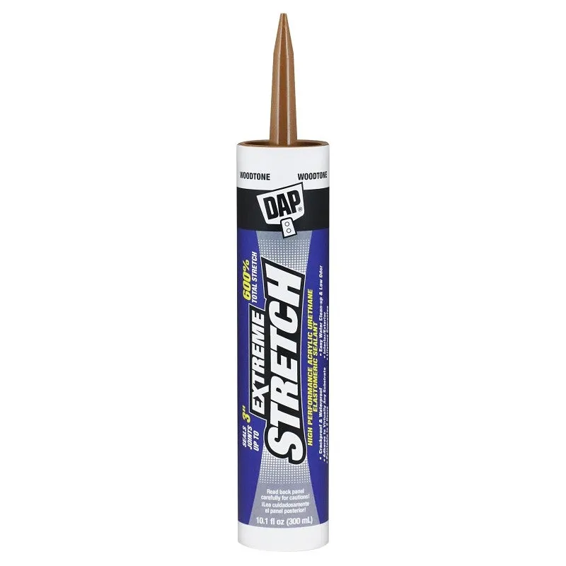 DAP EXTREME STRETCH 7079818706 Premium Elastomeric Sealant, Woodtone, 24 hr Curing, 40 to 100 deg F, 10.1 fl-oz (Pack of 12)
