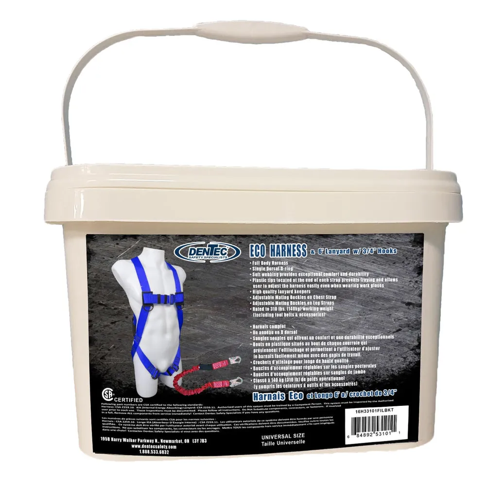 DENTEC Eco Universal Harness & 6ft Lanyard Kit In Bucket