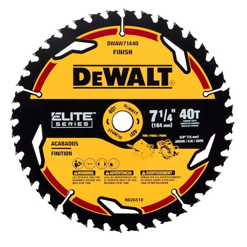 DEWALT DWAW71440 7-1/4in 40T ELITE SERIES Circular Saw Blade