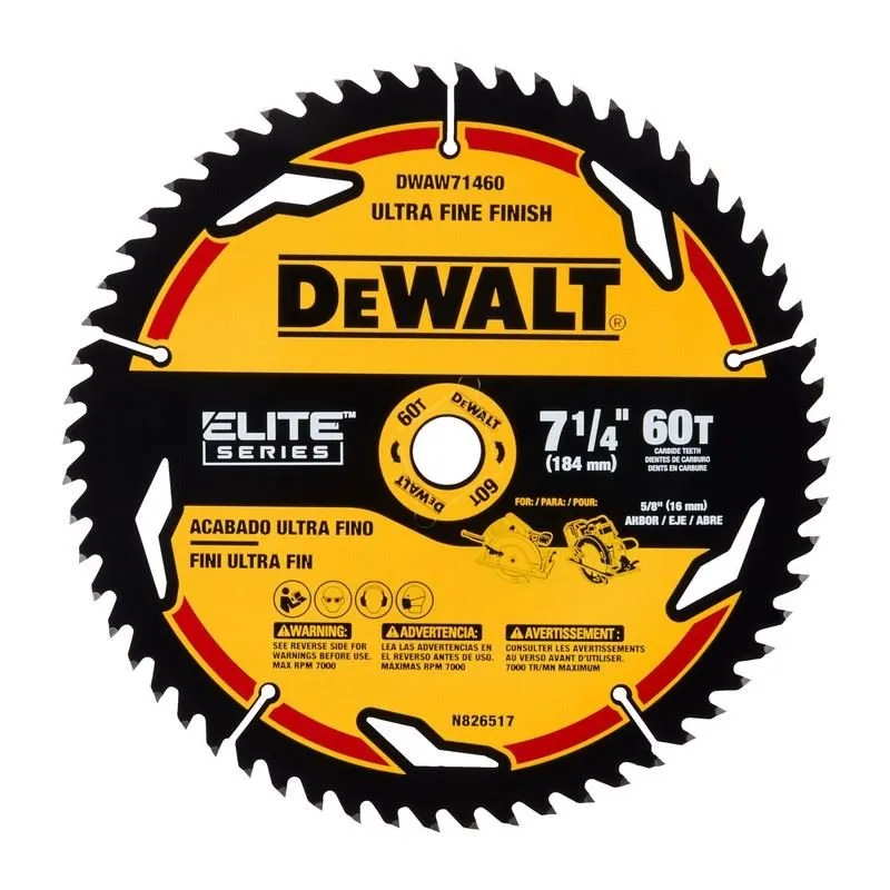 DEWALT DWAW71460 7-1/4in 60T ELITE SERIES Circular Saw Blade