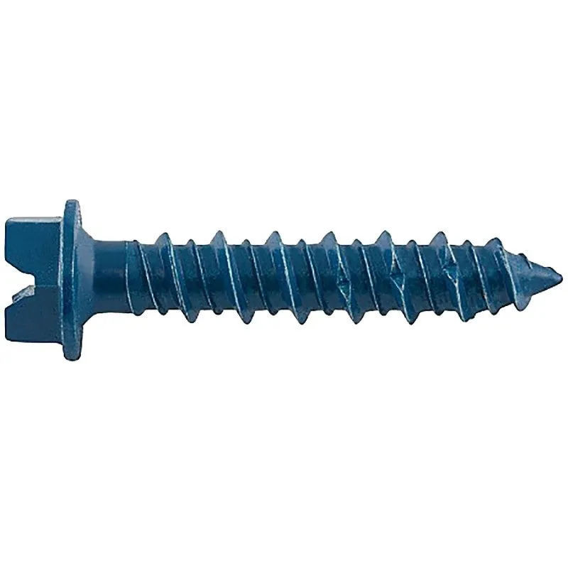 DEWALT UltraCon+ Series DFM12700 Concrete Screw Anchor, 3/16 in Dia, 1-1/4 in L, Carbon Steel, Zinc Stalgard, 100/BX