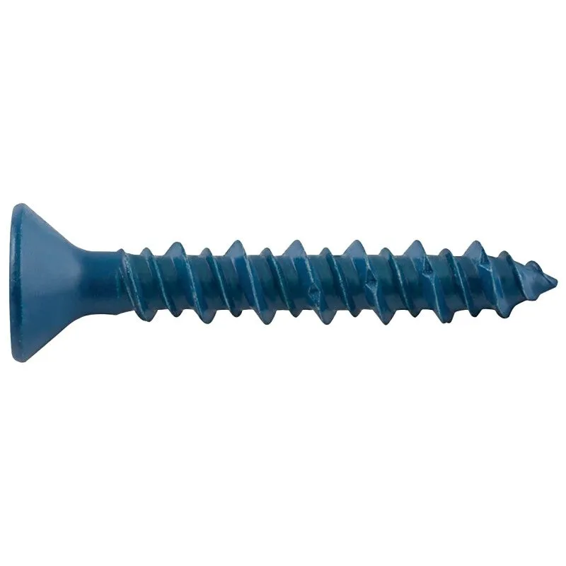 DEWALT UltraCon+ Series DFM12740 Concrete Screw Anchor, 3/16 in Dia, 1-1/4 in L, Carbon Steel, Zinc Stalgard