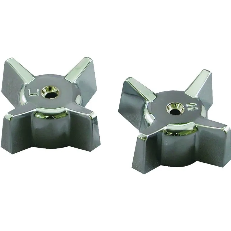 Danco 88090 Faucet Handle, Cross, Specifications: 2.7 in OD, 1-1/2 in Dia Base, Zinc, Chrome Plated