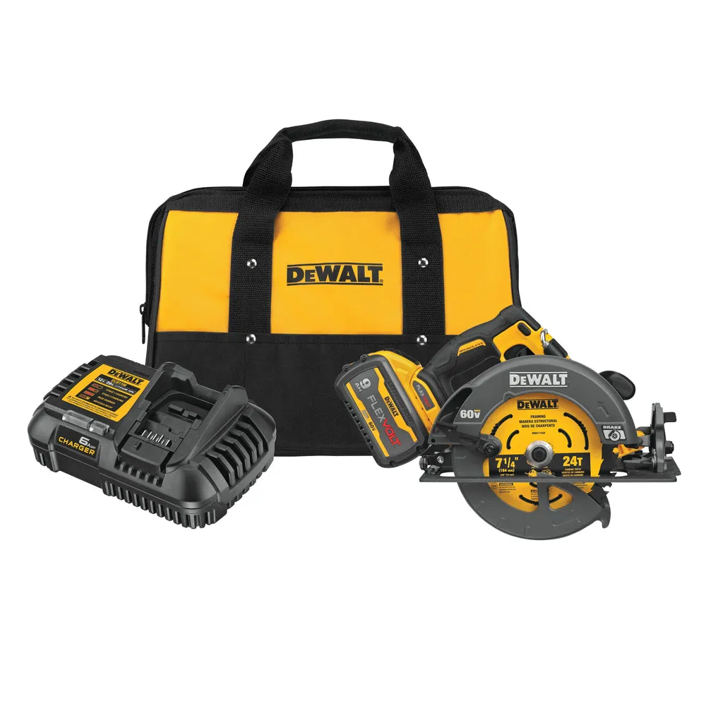 DeWalt DCS578X1 Flexvolt 60V MAX Brushless 7-1/4″ Cordless Circular Saw Kit with Brake