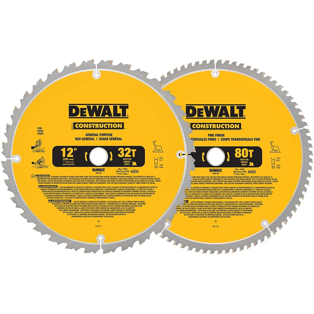 DeWalt DW3128P5 12″ Saw Blade Combo Pack