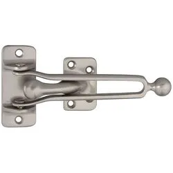Deluxe Swing Door Security Guard Solid Brass Satin Nickel Finish (POS)