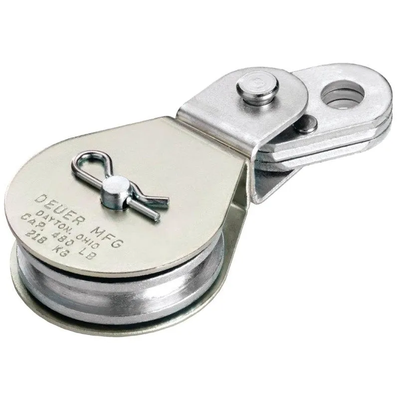 Deuer DB-25E Cable Block, Swivel Eye, 1/4 in Rope, 480 lb Working Load, 2 in Sheave