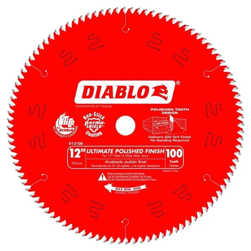 Diablo 12 in. x 100 Tooth Ultimate Polished Finish Saw Blade