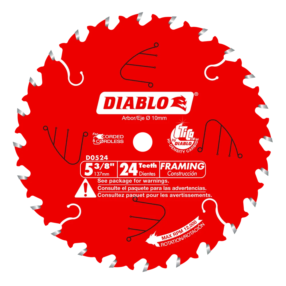 Diablo D0524X 5-3/8″ x 24 Tooth Framing Saw Blade for Wood