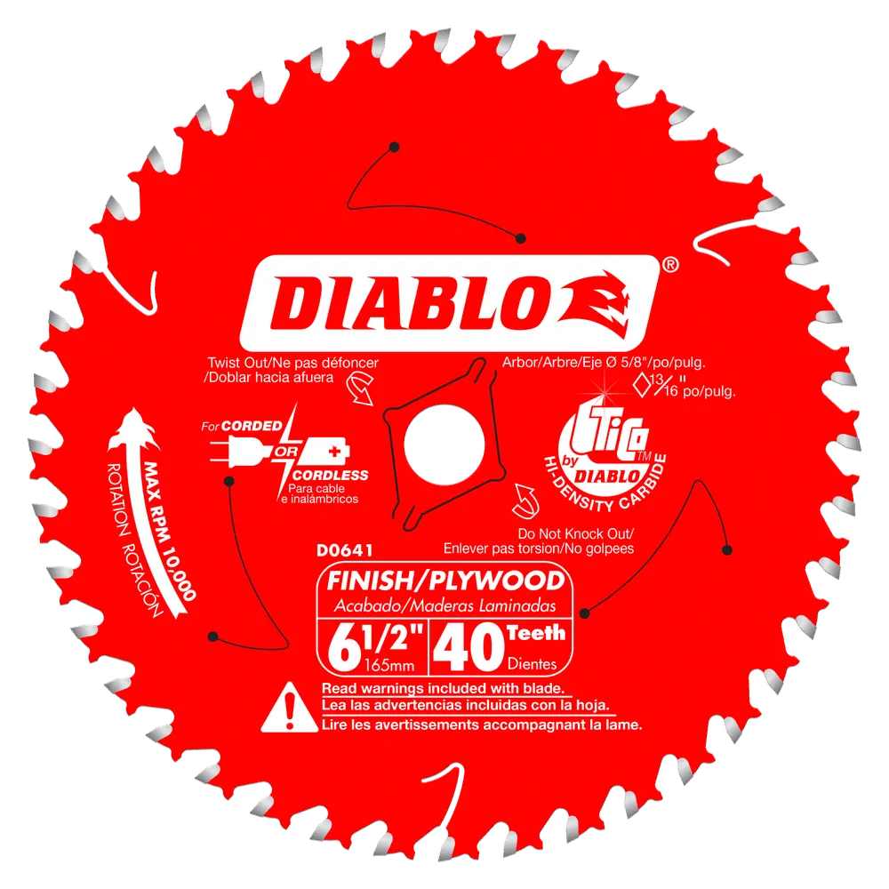 Diablo D0641X 6-1/2″ x 40 Tooth Finish Saw Blade