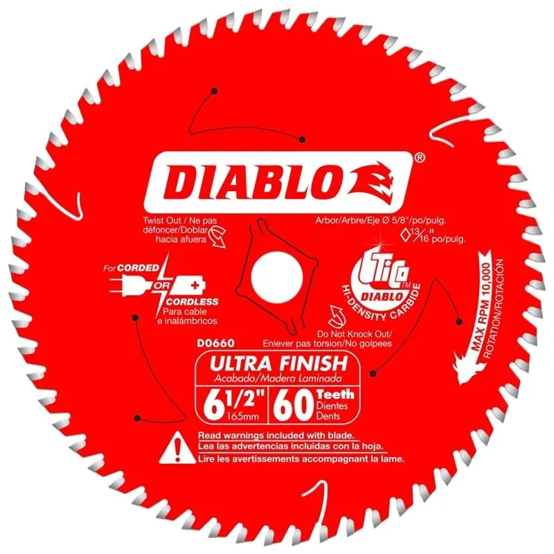 Diablo D0660A 6-1/2 in. x 60 Tooth Ultra Finish Saw Blade