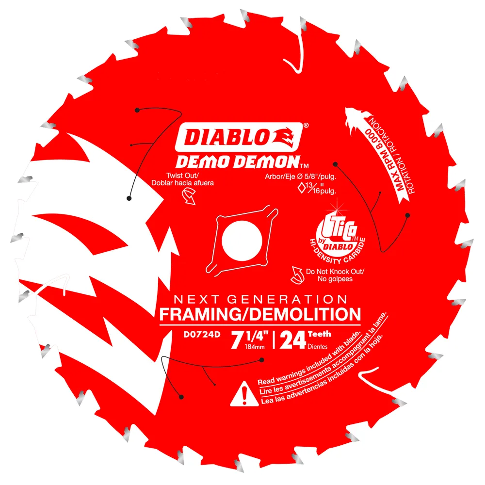 Diablo D0724DA 7-1/4″ x 24-Tooth Framing/Demolition Saw Blade