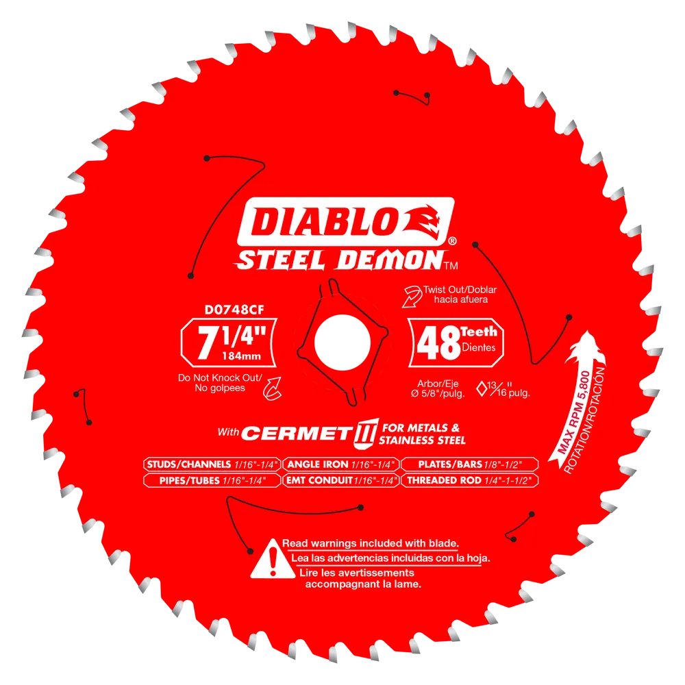 Diablo D0748CFX 7-1/4″ Steel Demon Cermet II Saw Blade