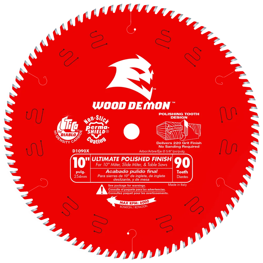 Diablo D1090X 10″ x 90-Tooth Ultimate Polished Finish Saw Blade