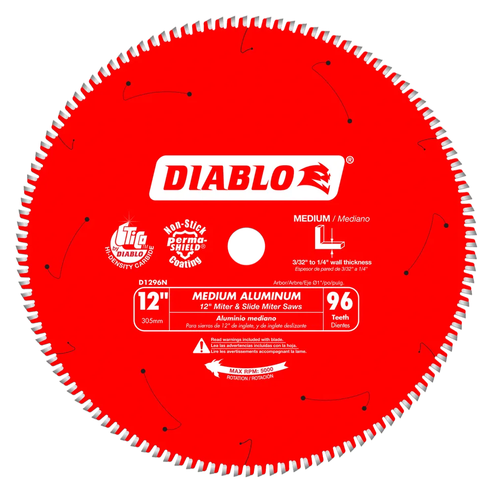 Diablo D1296N 12″ x 96-Tooth Aluminum Cutting Saw Blade